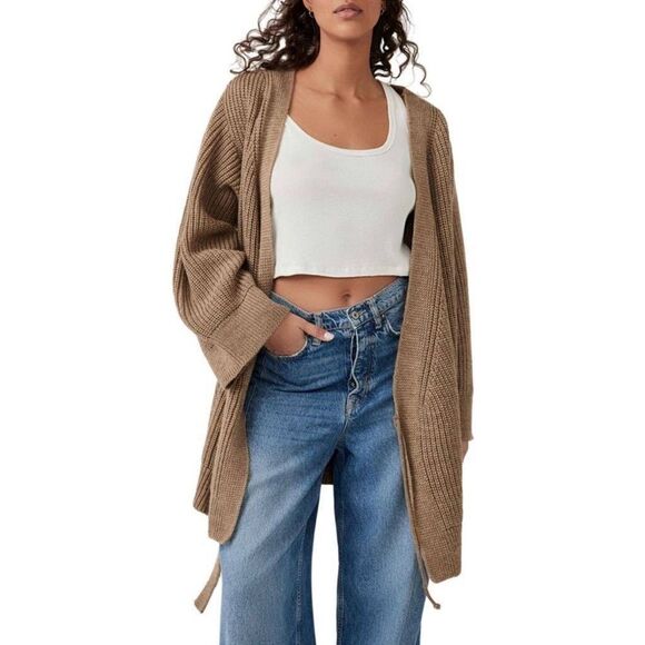Free People Open Front Long Cardigan - Picture 1 of 5